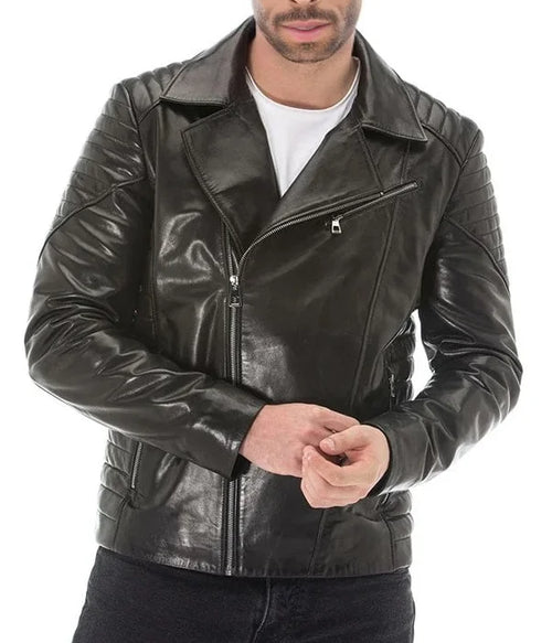Vanguard Black Sheep Leather Biker Jacket for Men | Kordovan Leather