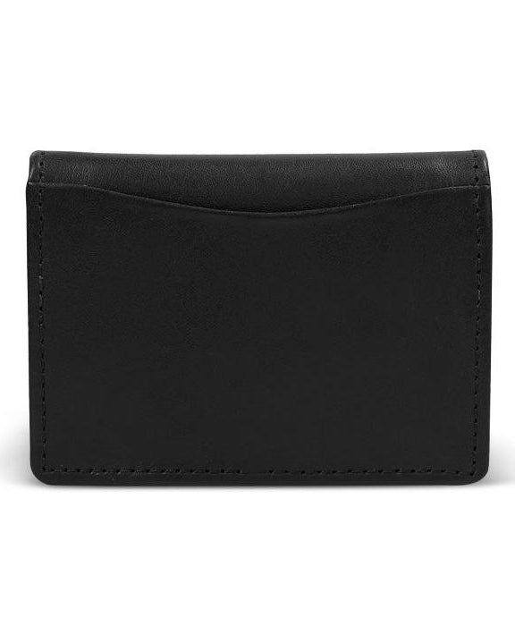 Black leather cardholder on a white background