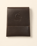 The Seamless stitch-less leather card wallet in brown — front view | Kordovan Pakistan