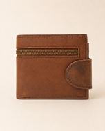 The Truckkr crazy horse bifold wallet — front view | Kordovan Pakistan