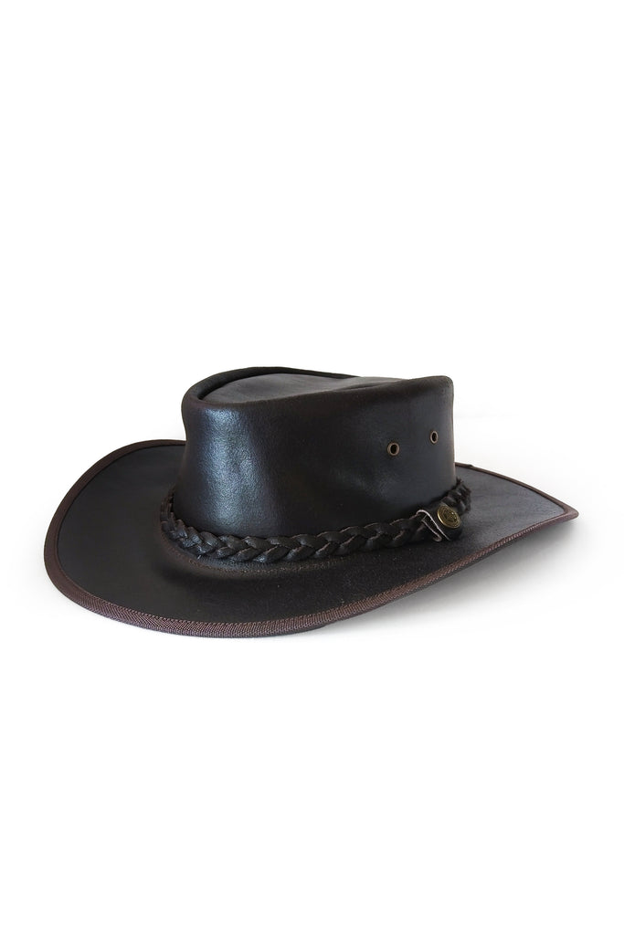 KORDOVAN's Crushable Premium Genuine Leather Western Cowboy Hat S032 - Kordovan