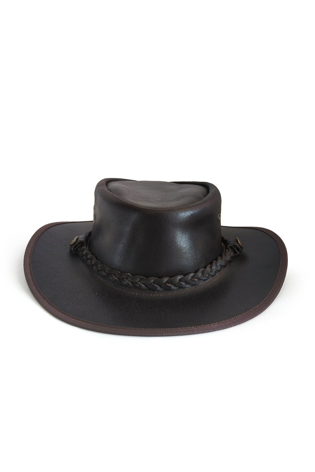 KORDOVAN's Crushable Premium Genuine Leather Western Cowboy Hat S032 - Kordovan