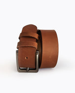 VINTAGE ANTIQUE JEANS LEATHER BELT - Kordovan
