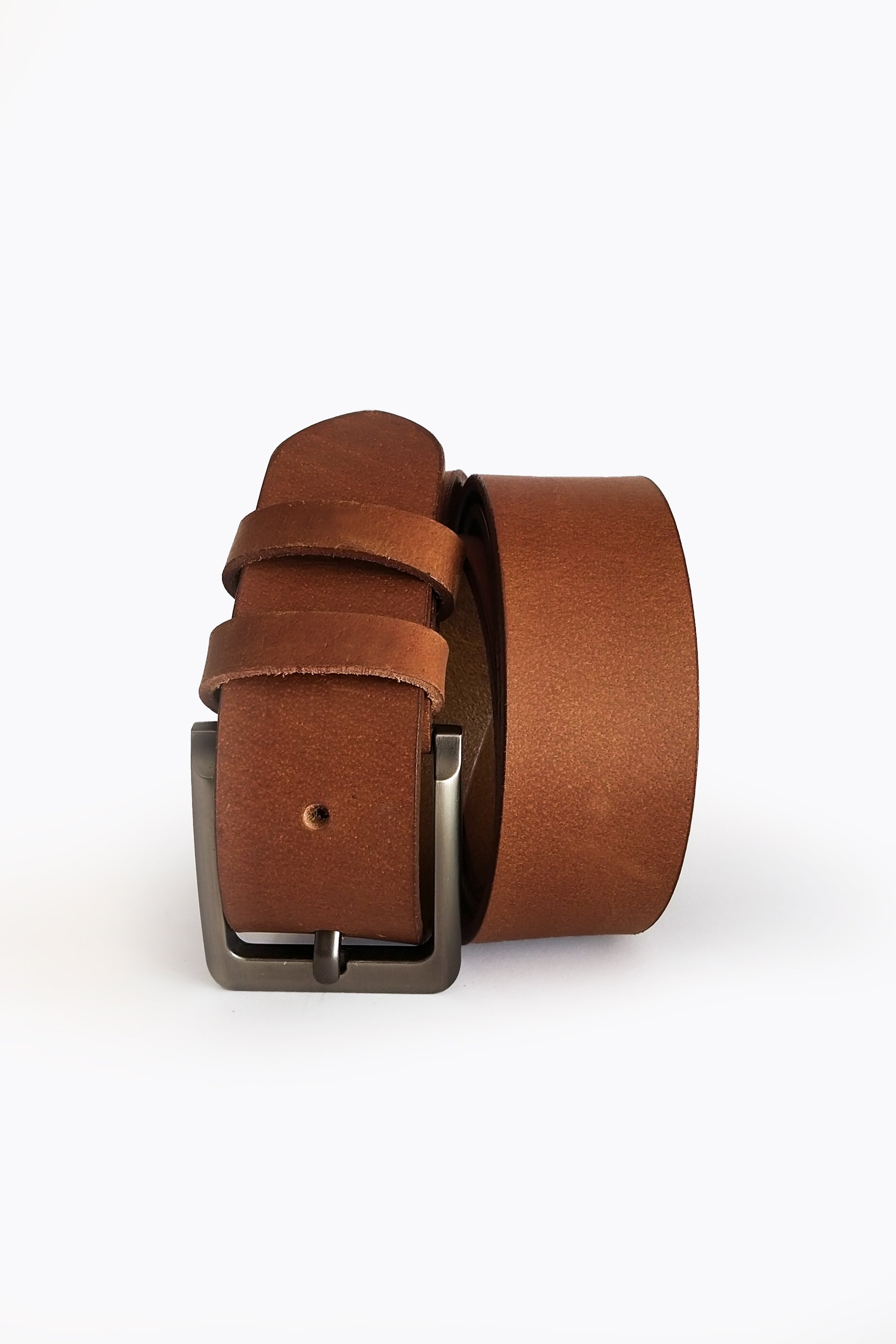 VINTAGE ANTIQUE JEANS LEATHER BELT - Kordovan