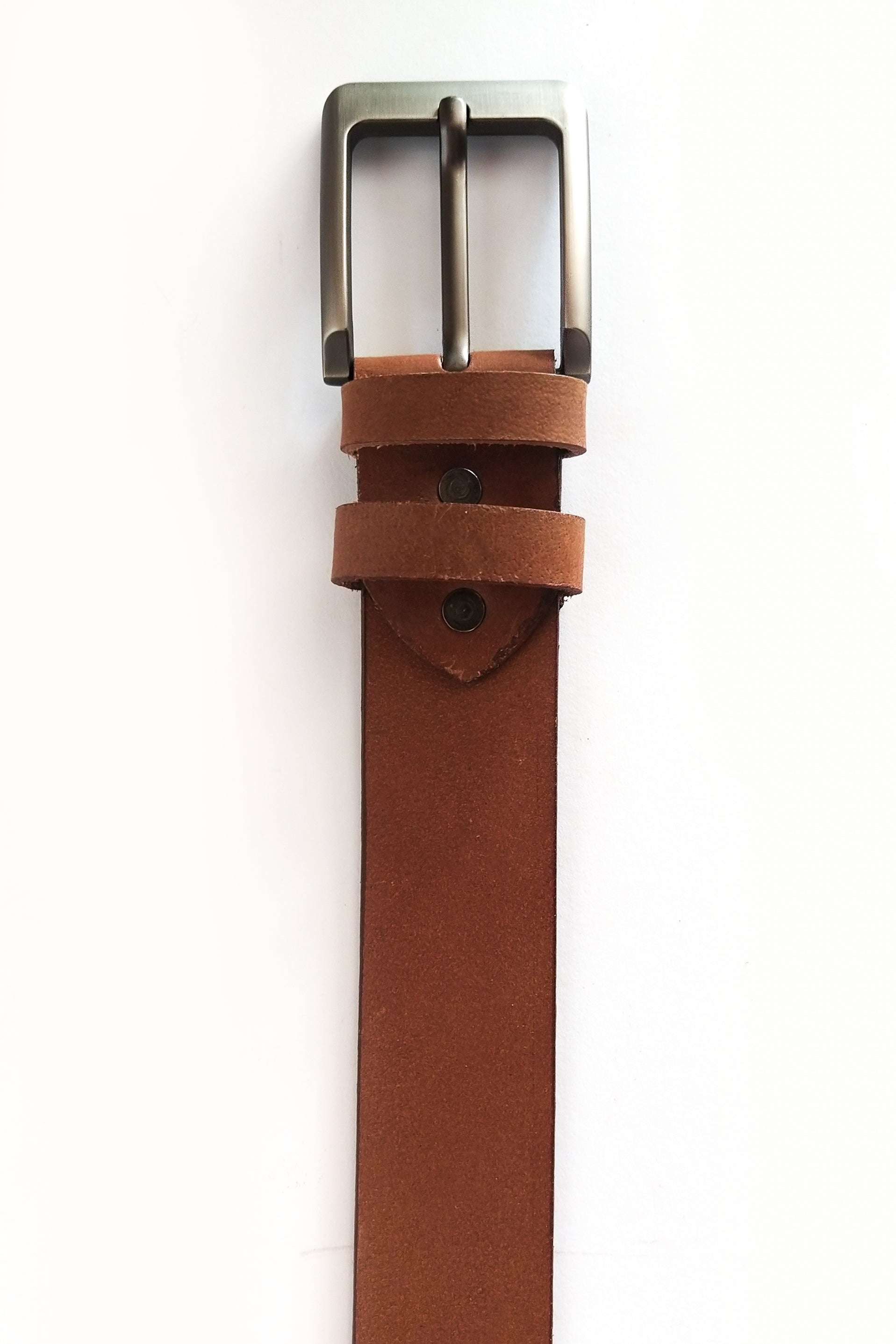 VINTAGE ANTIQUE JEANS LEATHER BELT - Kordovan