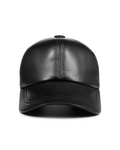 Genuine Sheep Leather Adjustable Baseball Cap // Unisex // Black