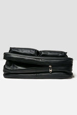 Double Pocket Extendable Travel laptop Bag // Natural Milld Leather Black - Kordovan