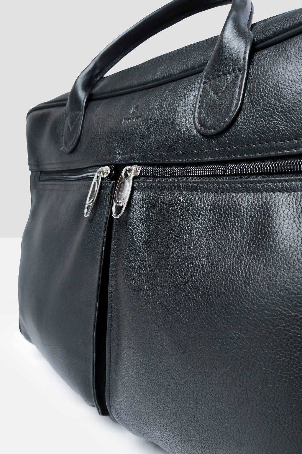 Double Pocket Extendable Travel laptop Bag // Natural Milld Leather Black - Kordovan