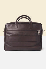 Natural Milled leather slim laptop bag by Kordovan / Brown - Kordovan