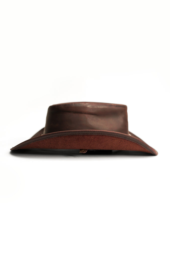 KORDOVAN's Premium Leather Western Cowboy Hat // Studs band // Burgundy - Kordovan