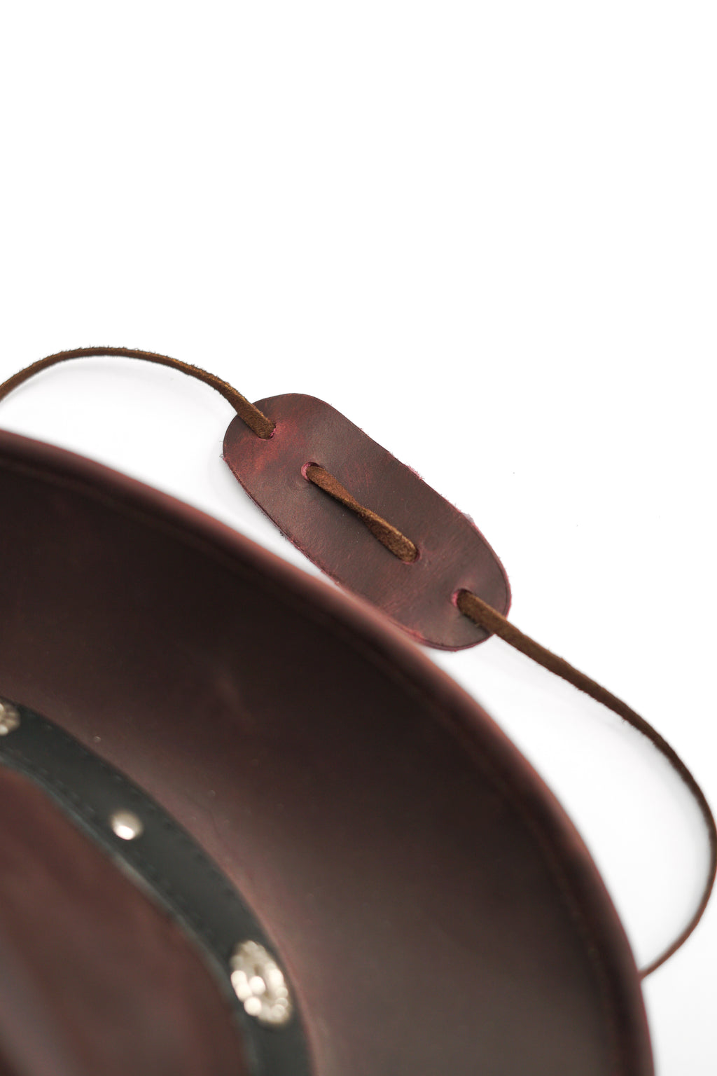 KORDOVAN's Premium Leather Western Cowboy Hat // Studs band // Burgundy - Kordovan