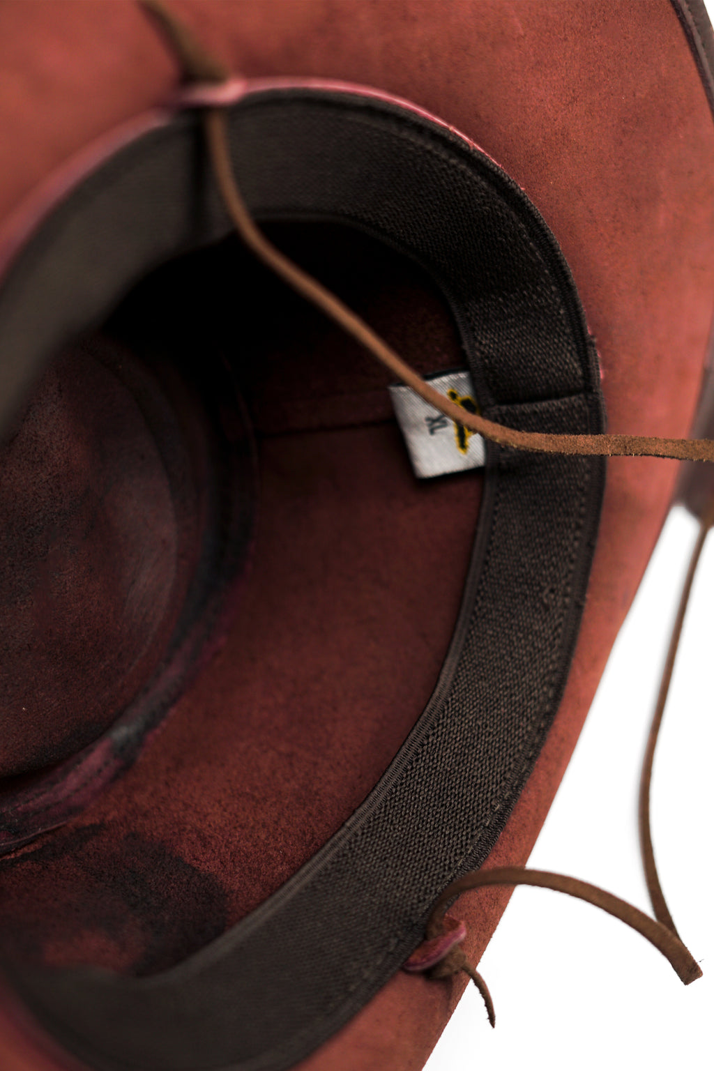 KORDOVAN's Premium Leather Western Cowboy Hat // Studs band // Burgundy - Kordovan