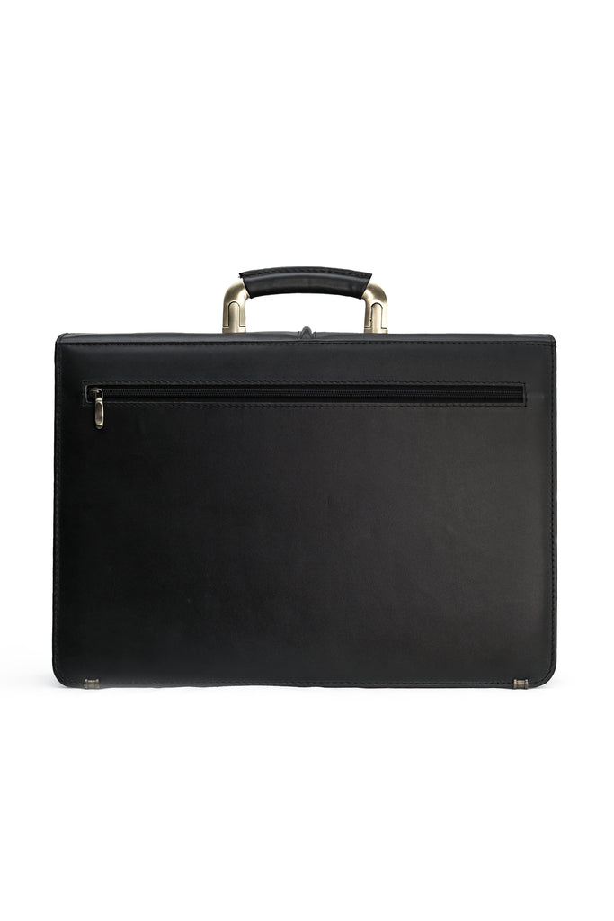 The Documaster Office Bag / Briefcase with code lock // Black - Kordovan