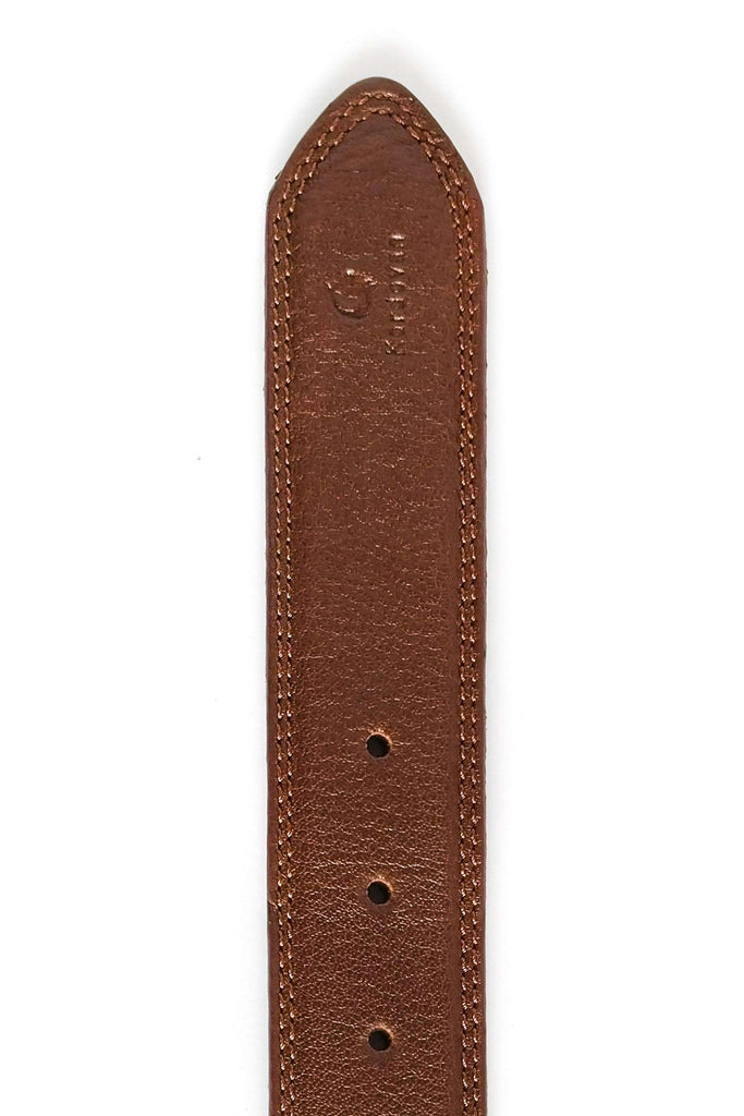 Natural Grain Double Stich Leather Belt // Brown