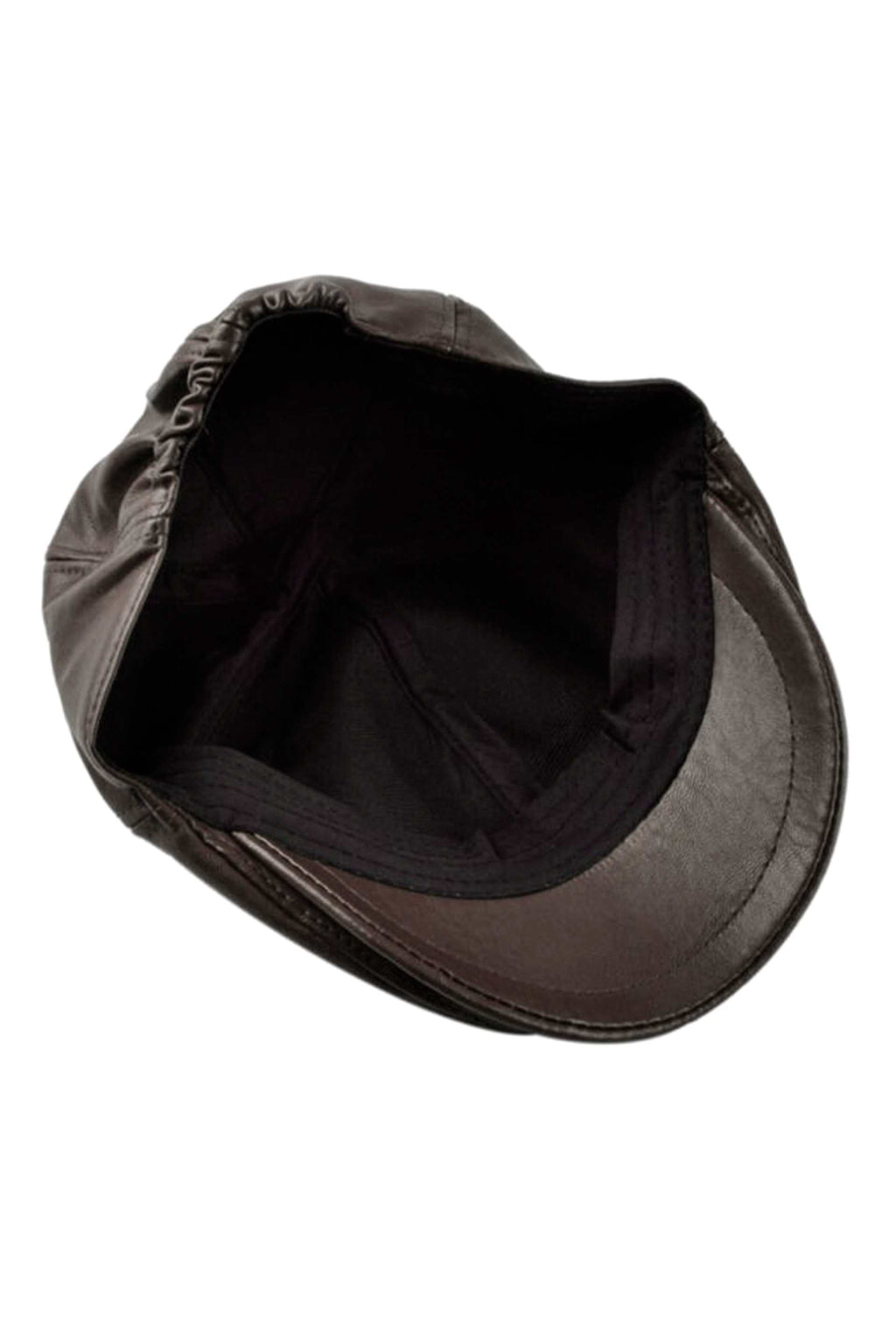 Genuine Sheep Leather Flat Cap Newsboy // Unisex // Brown