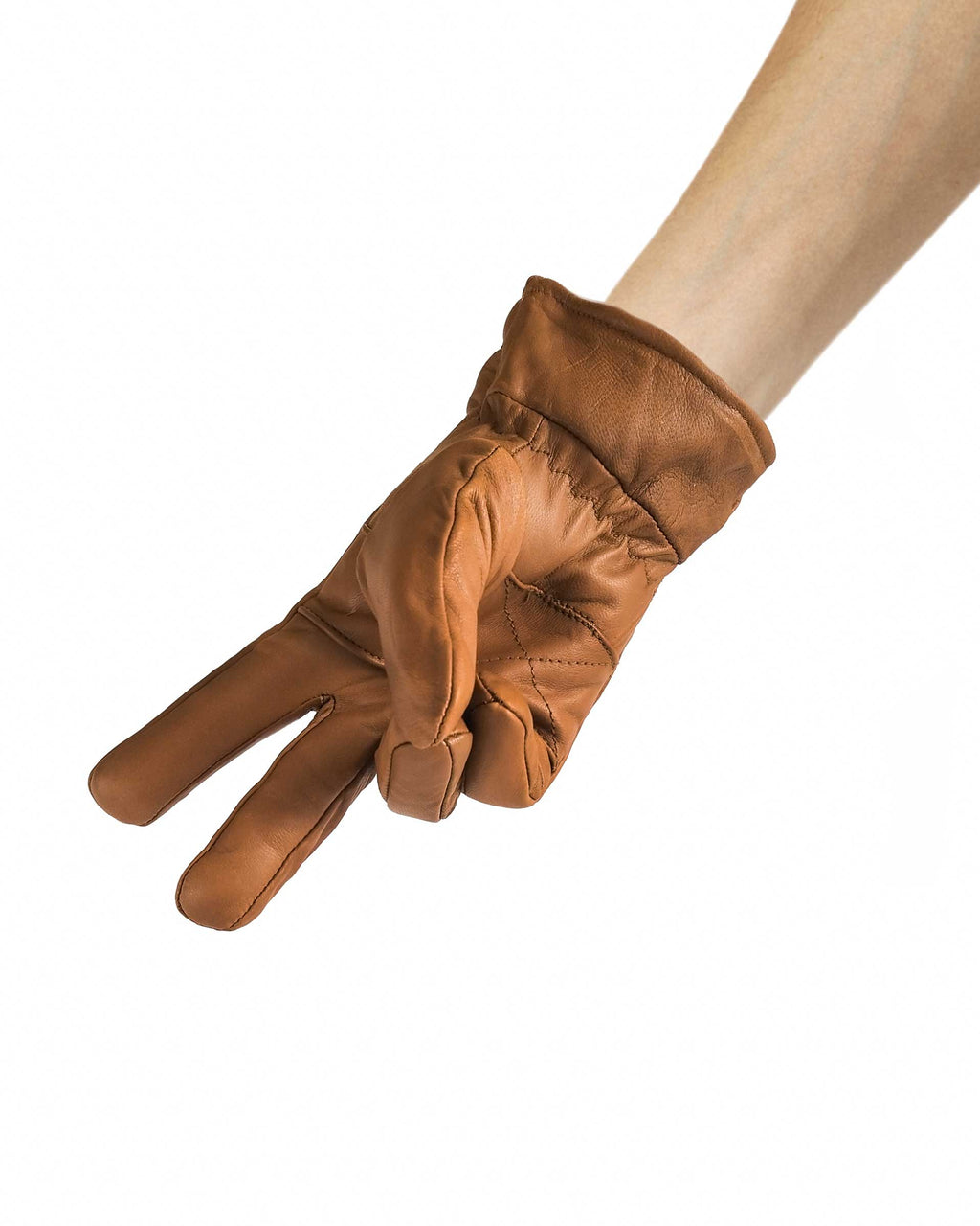 Durable Men's Sheep Leather Winter Gloves // Brown
