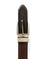 THE "Dark Brown" ONE // Double Sided Men's Twist Buckle Reversible Leather Belt - Kordovan