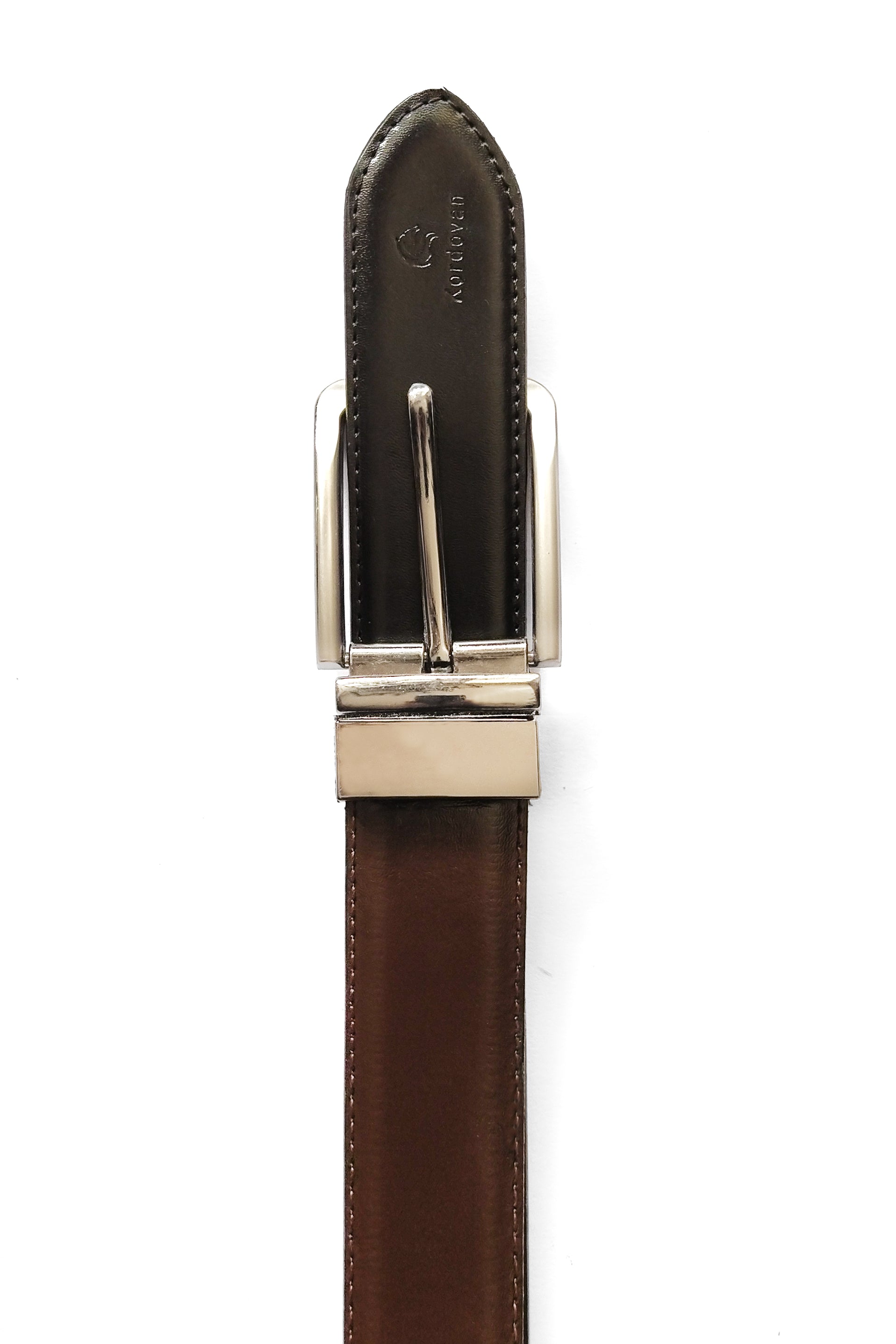 THE "Dark Brown" ONE // Double Sided Men's Twist Buckle Reversible Leather Belt - Kordovan