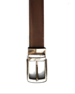THE "Dark Brown" ONE // Double Sided Men's Twist Buckle Reversible Leather Belt - Kordovan
