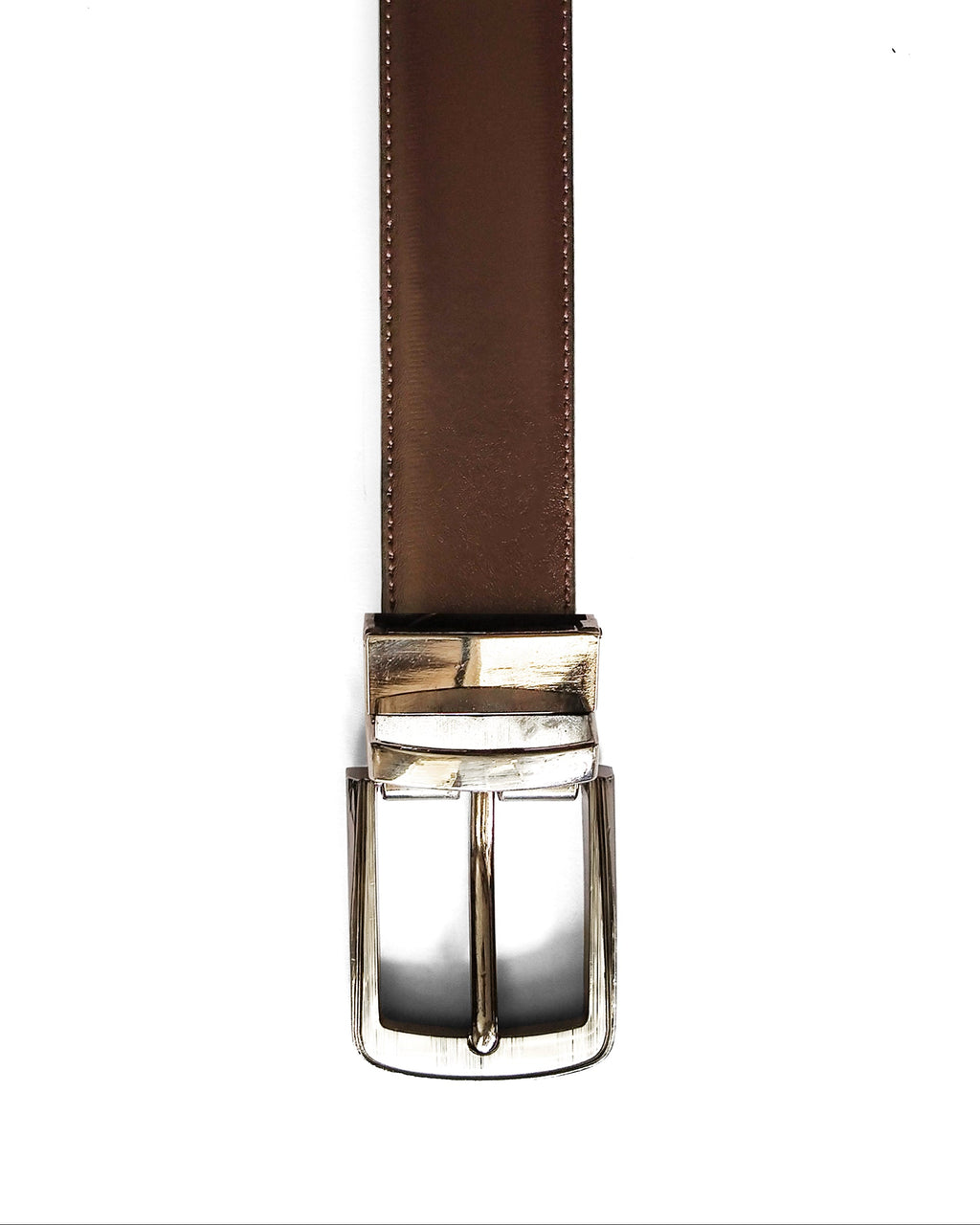 THE "Dark Brown" ONE // Double Sided Men's Twist Buckle Reversible Leather Belt - Kordovan
