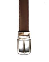 THE "Dark Brown" ONE // Double Sided Men's Twist Buckle Reversible Leather Belt - Kordovan