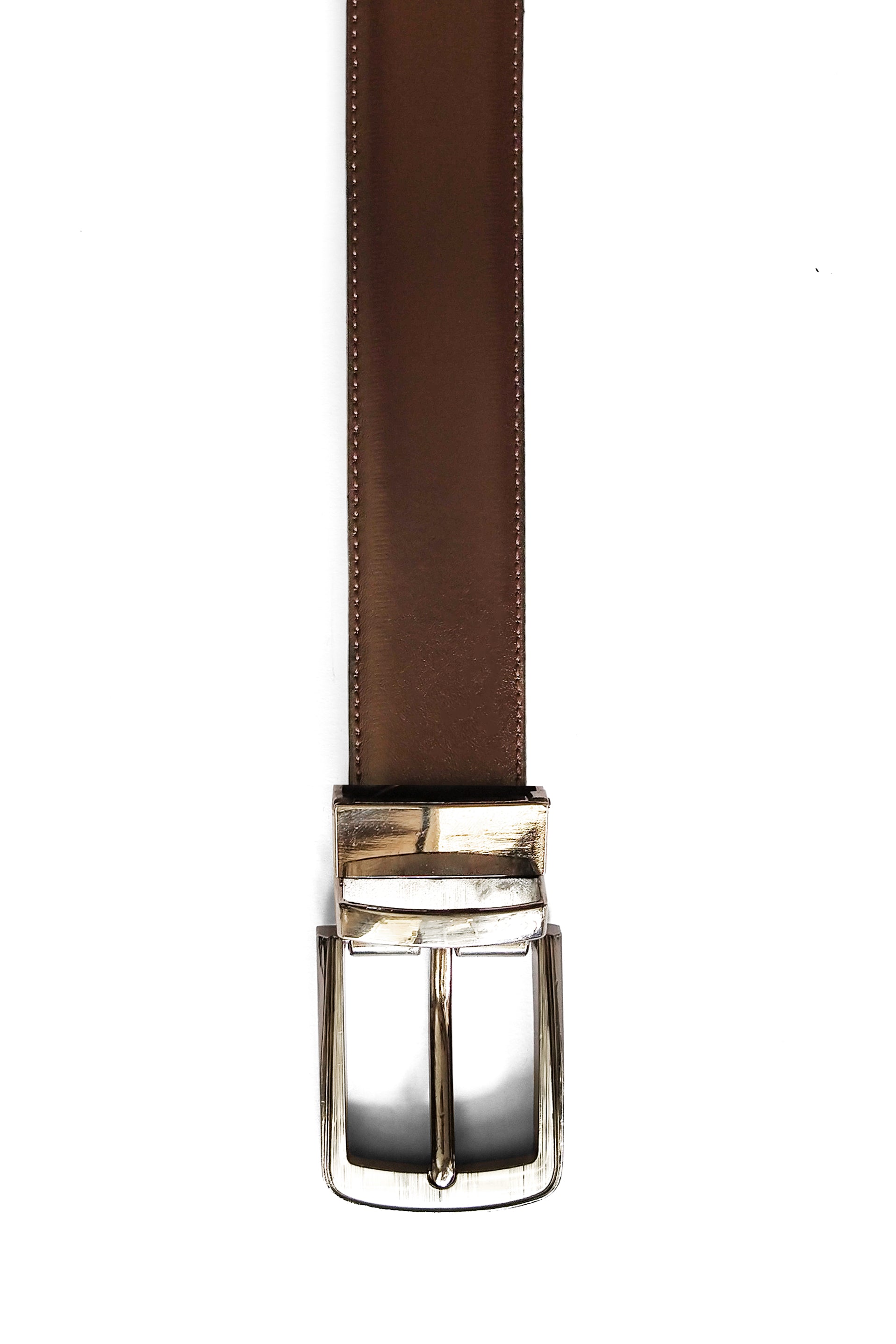THE "Dark Brown" ONE // Double Sided Men's Twist Buckle Reversible Leather Belt - Kordovan