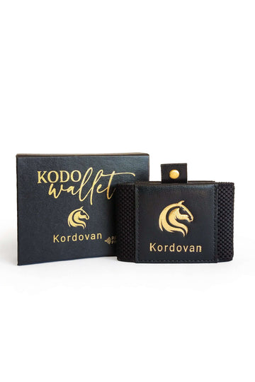 RFID Protected KODO Wallet Executive // Black Gold //  Glazed Calf Leather