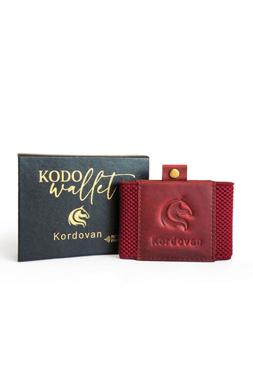RFID Protected  KODO Wallet // Rustic Red (UNISEX) // Crazy Horse Cow Leather
