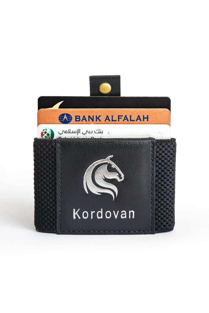 RFID Protected KODO Wallet Executive // Black Silver //  Glazed Calf Leather