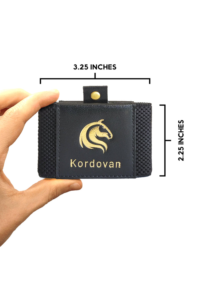 RFID Protected KODO Wallet Executive // Black Gold //  Glazed Calf Leather - Kordovan
