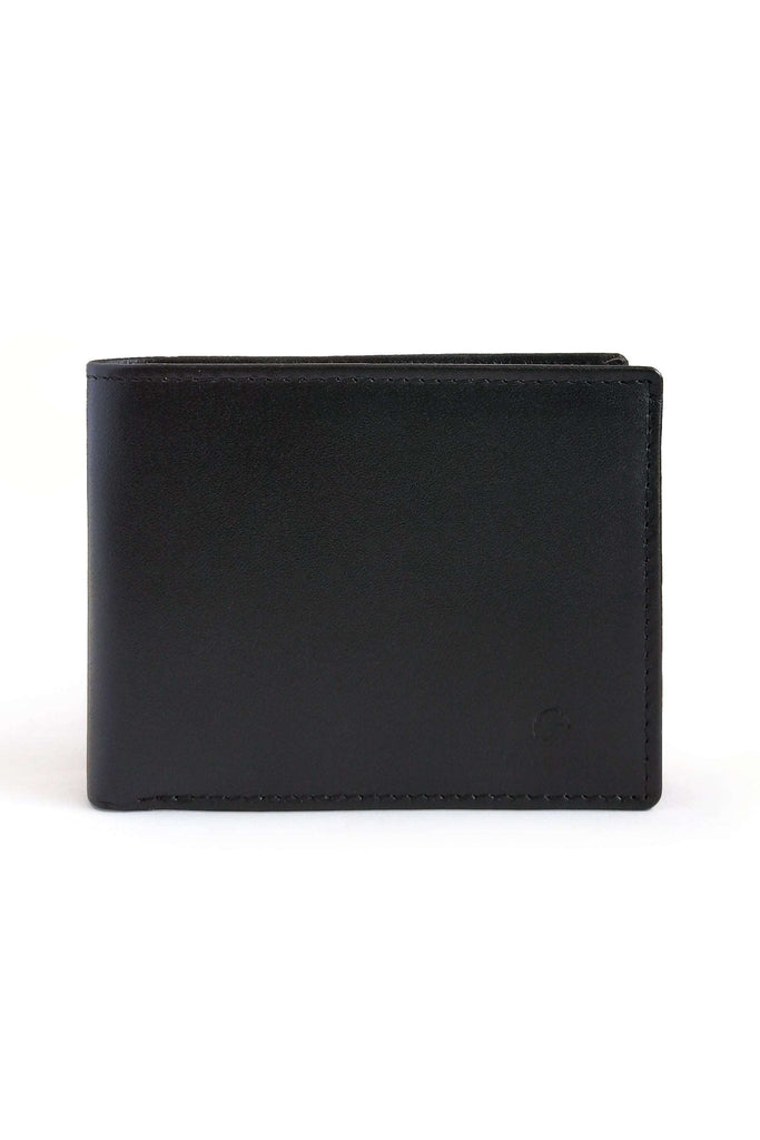 Plain Bifold Nappa Leather Wallet for Men // Black