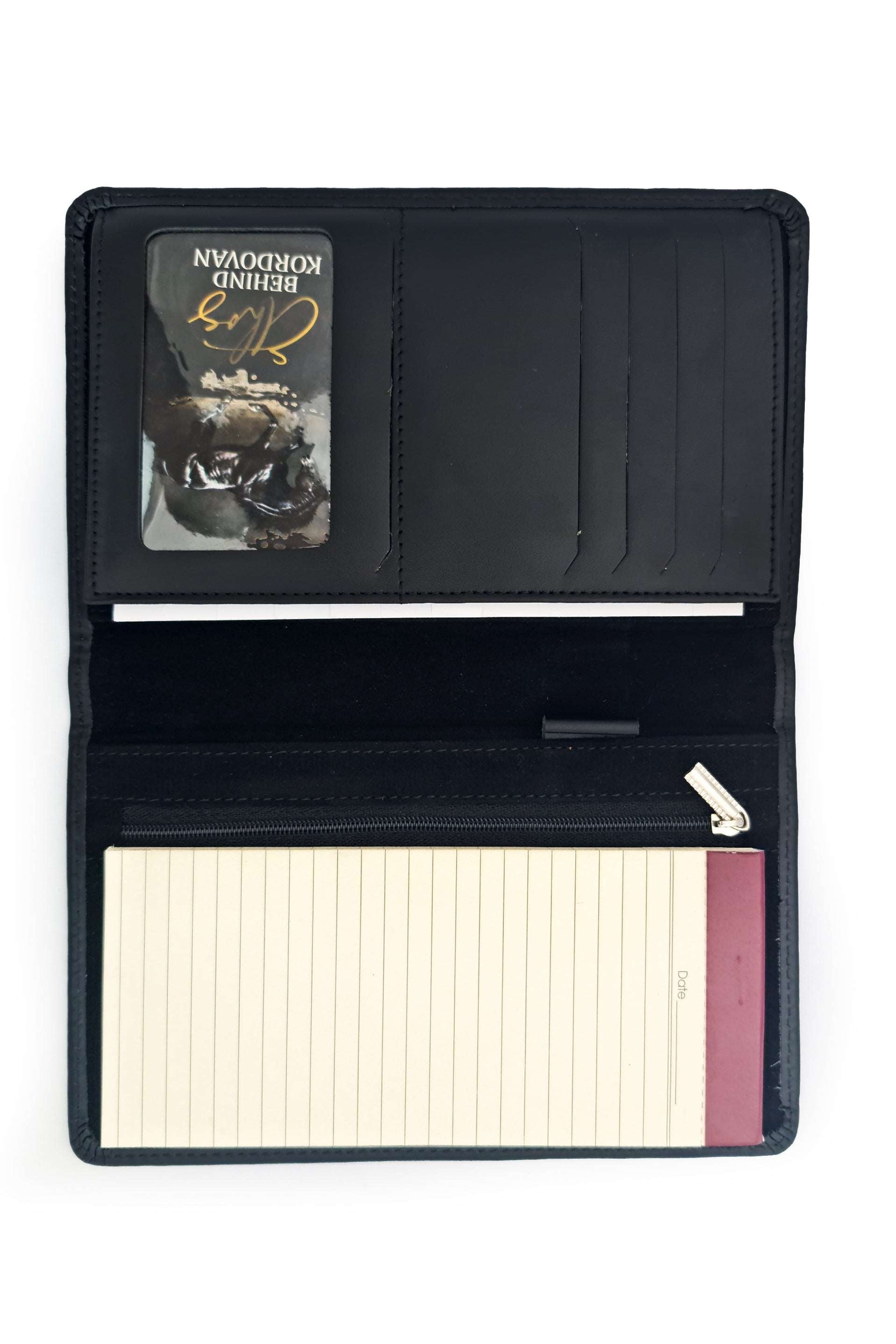 Mini Leather Folio // Note Pad Organizer // Black