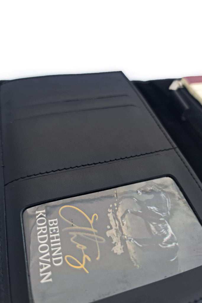 Mini Leather Folio // Note Pad Organizer // Black - Kordovan