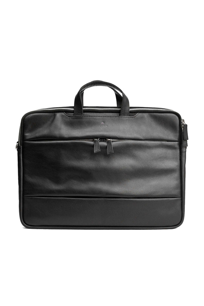 Natural Milled Sleek laptop Bag // Black