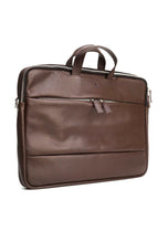 Natural Milled Sleek laptop Bag // Dark Brown