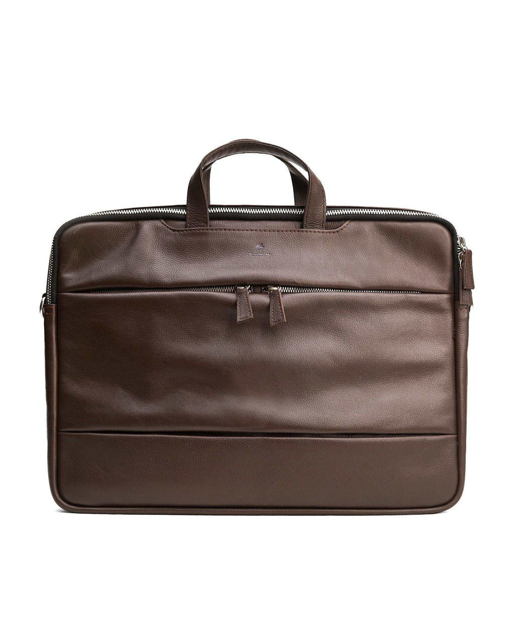 Natural Milled Sleek laptop Bag // Dark Brown