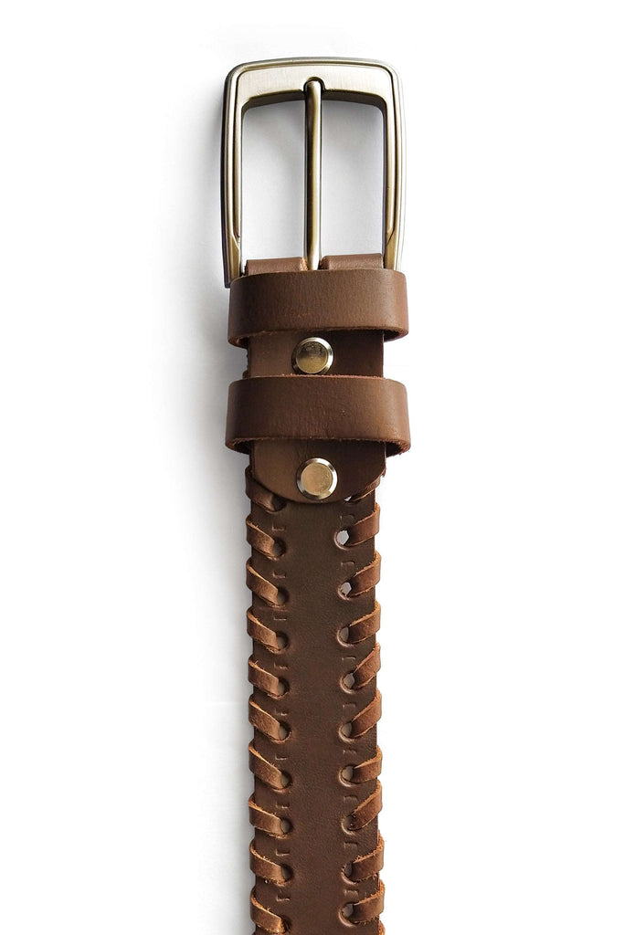 Men's Premium Spiral Leather Belt // Brown