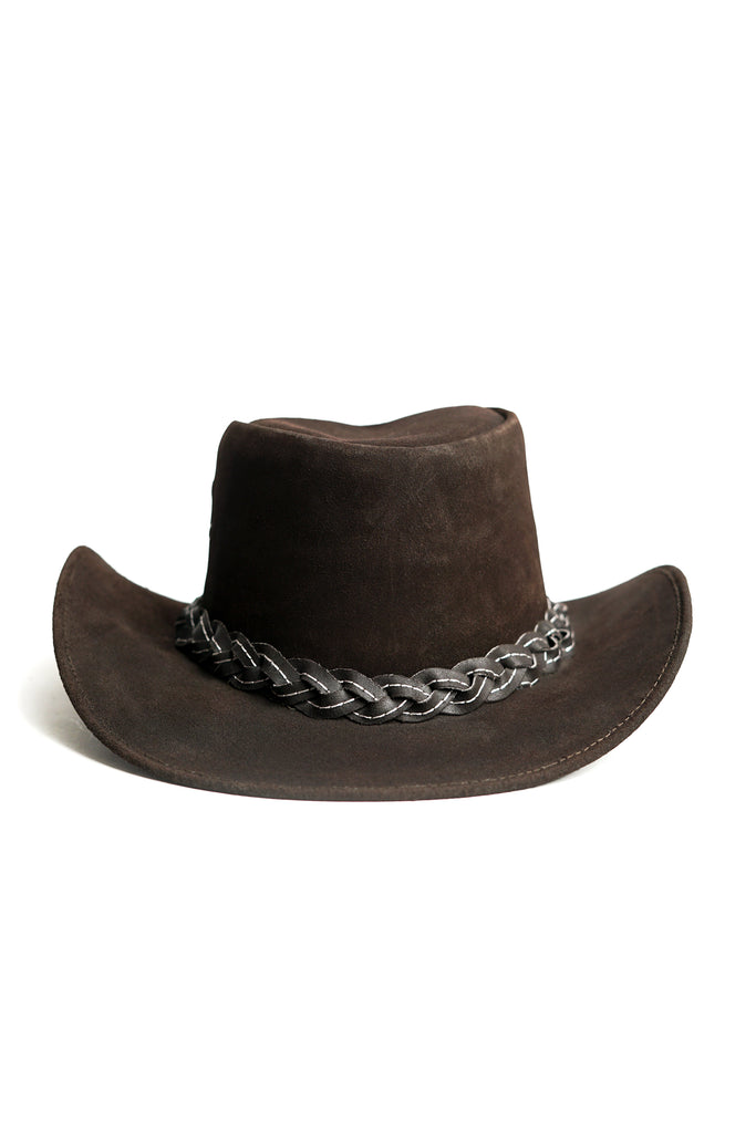 KORDOVAN's Suede Premium Genuine Leather Western Cowboy Hat - Brown - Kordovan
