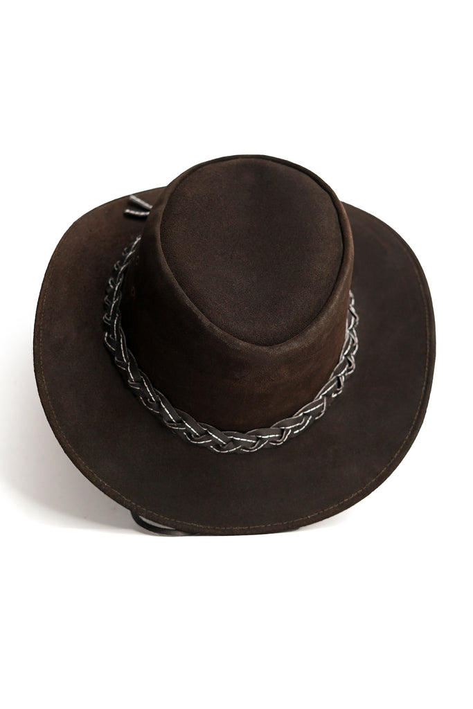 KORDOVAN's Suede Premium Genuine Leather Western Cowboy Hat - Brown - Kordovan