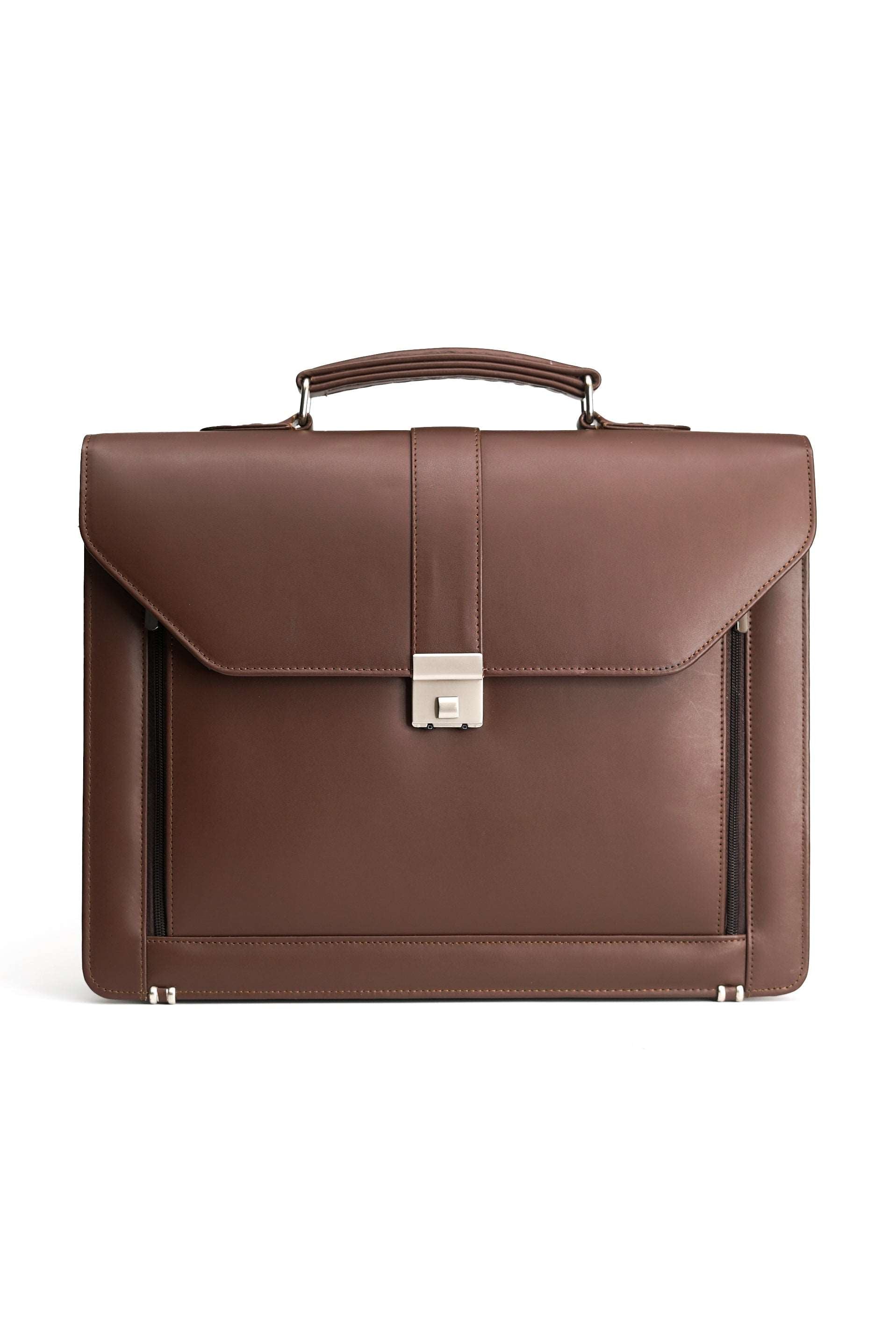 The Executive Leather Briefcase Office Bag With Laptop Compartment // Brown