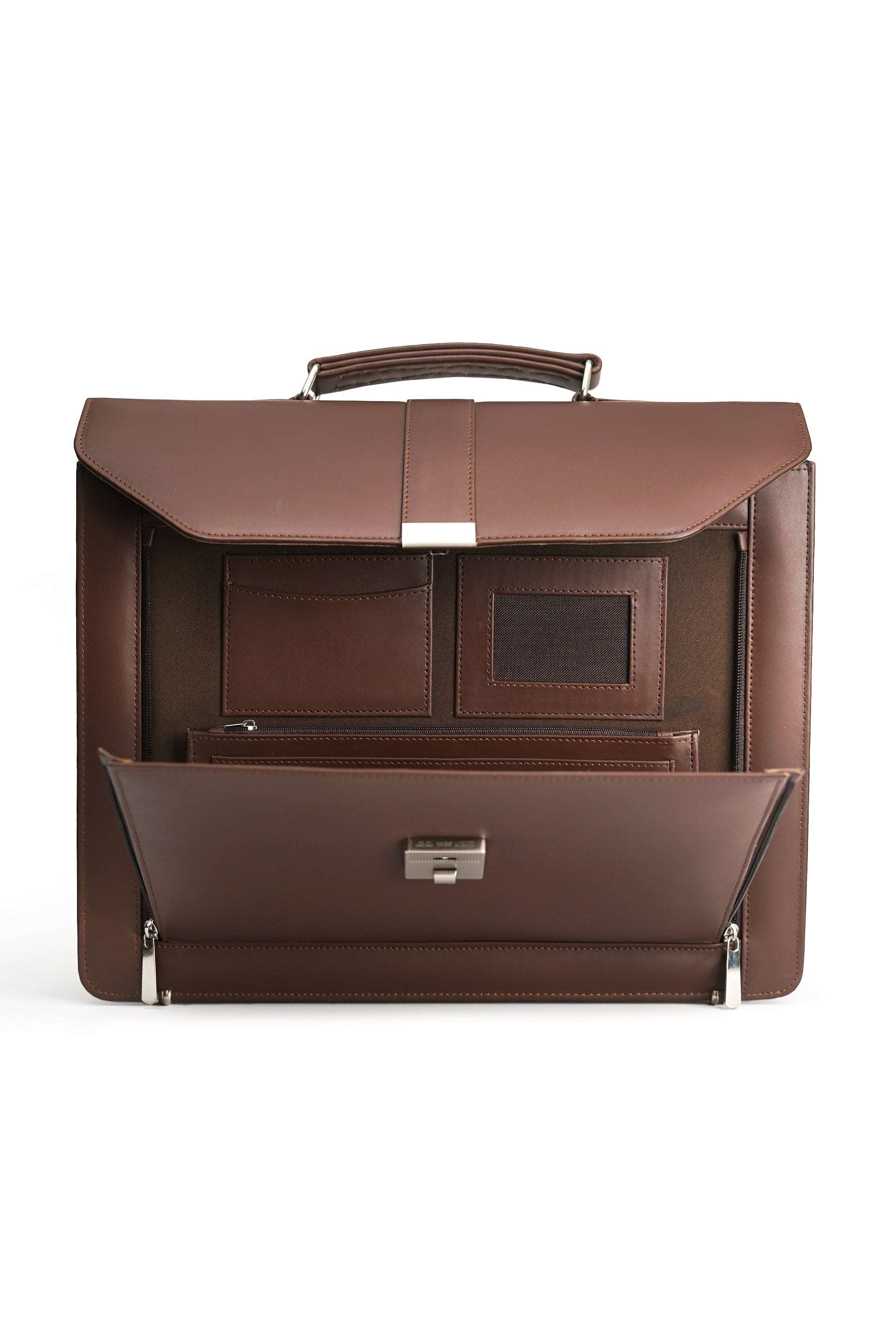 The Executive Leather Briefcase Office Bag With Laptop Compartment // Brown
