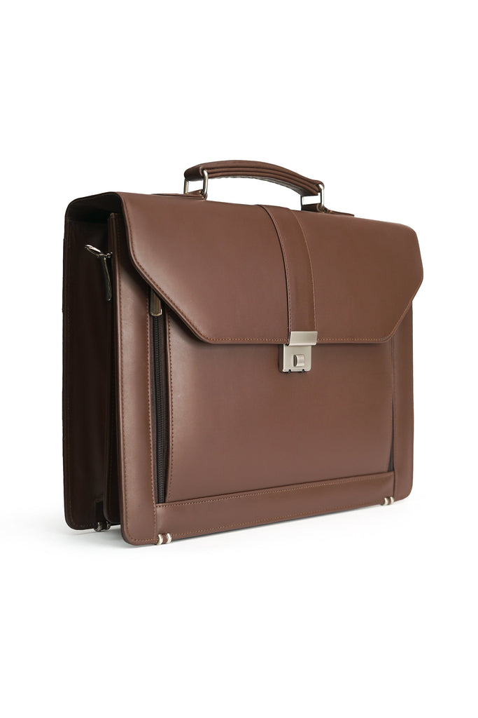 The Executive Leather Briefcase Office Bag With Laptop Compartment // Brown - Kordovan