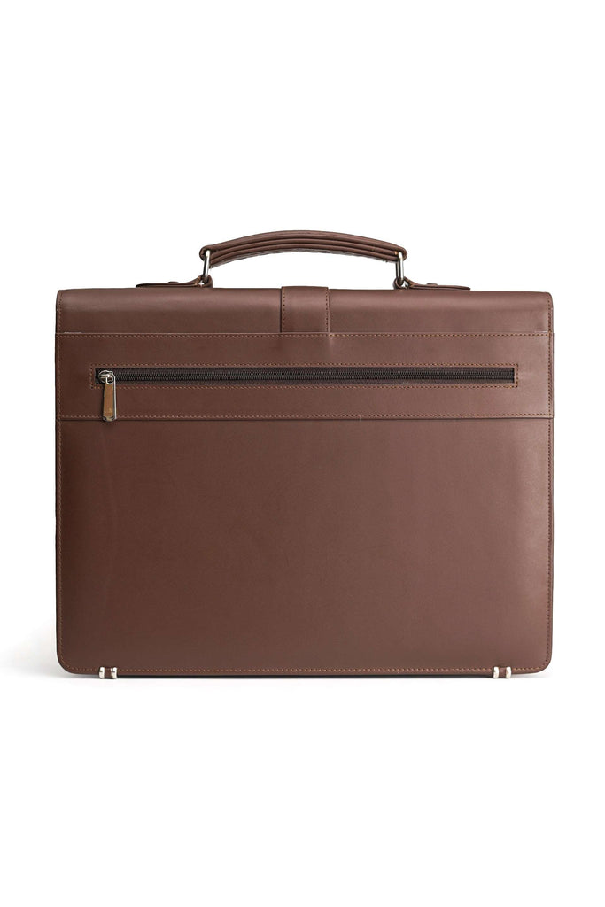 The Executive Leather Briefcase Office Bag With Laptop Compartment // Brown