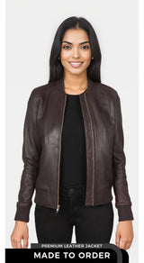 Bliss Women's Leather Bomber Jacket | Kordovan Leather Pakistan