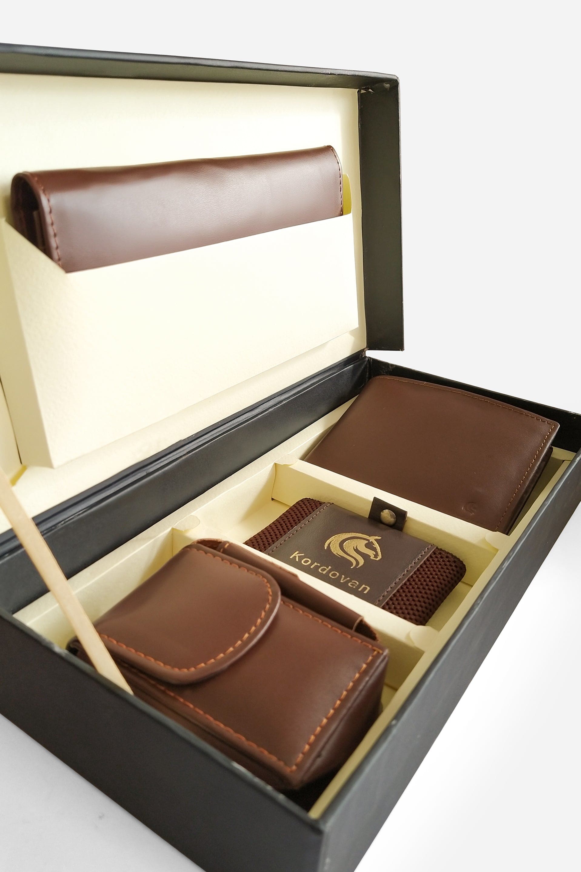 "Four in One" Leather Gift Set - Brown - Kordovan